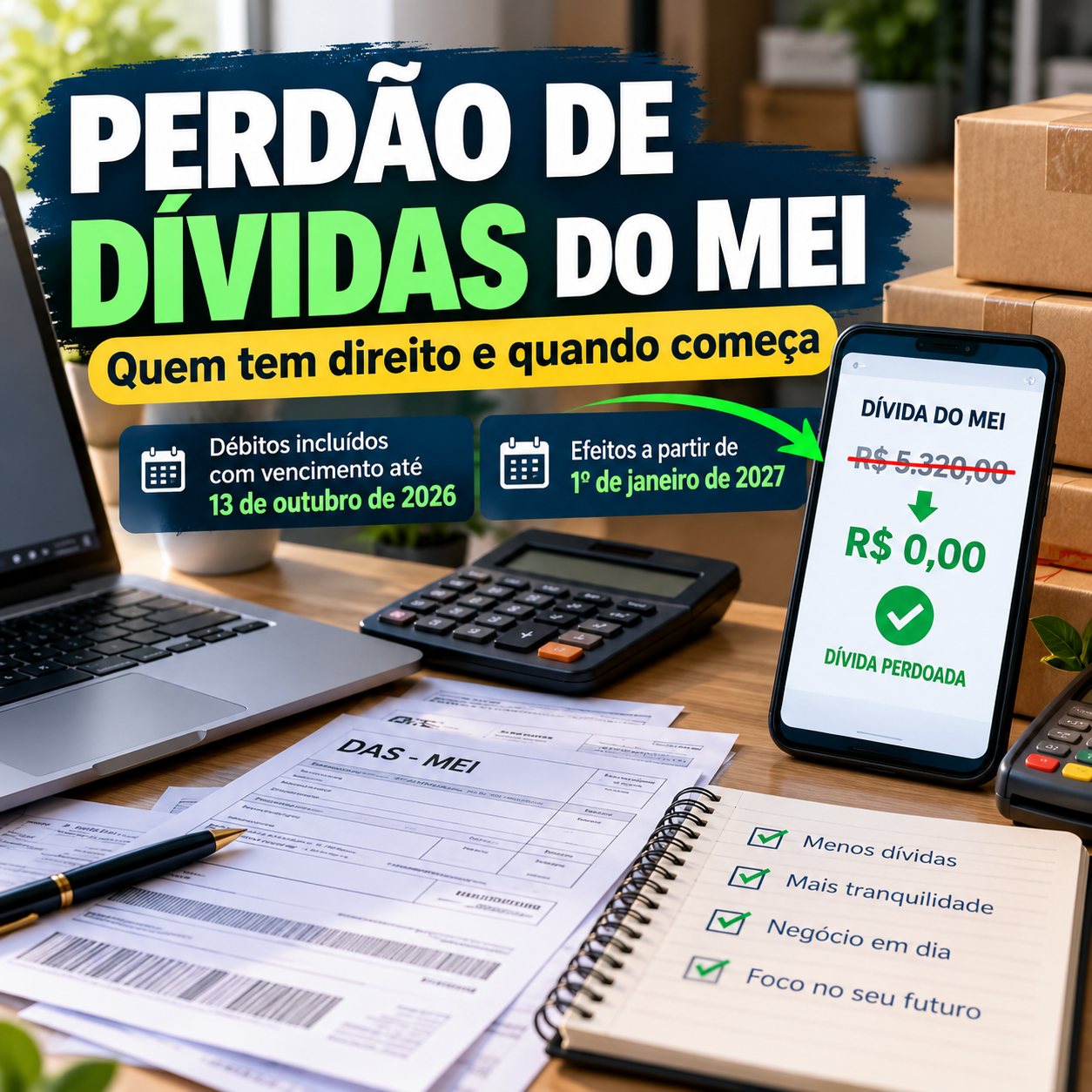 perdão de dívidas do MEI quem tem direito e quando começa