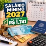 salário mínimo 2027 valor previsto de R$ 1.741
