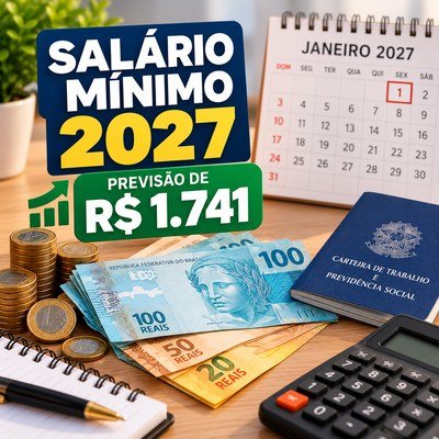 salário mínimo 2027 valor previsto de R$ 1.741